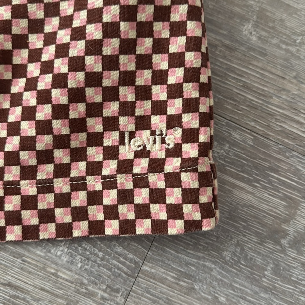Levi's Danny Dress in Mahogany Checker - Picture 6 of 12